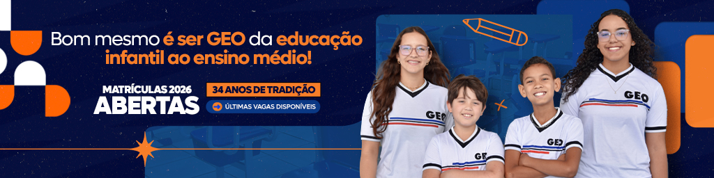 Banner matrículas 2026 abertas - Colégio GEOJuazeiro