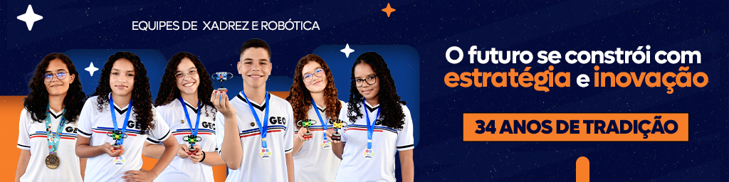 Banner aulas de robótica - Escola GeoJuazeiro